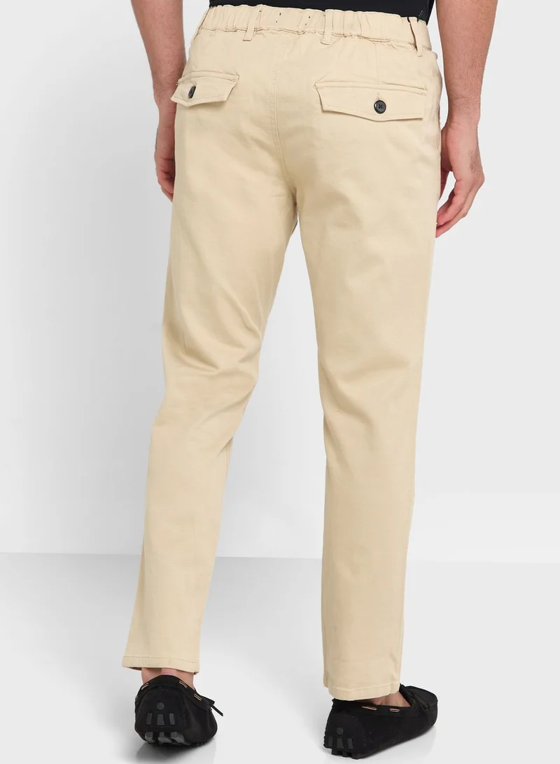 Robert Wood Textured Slim Fit Trousers