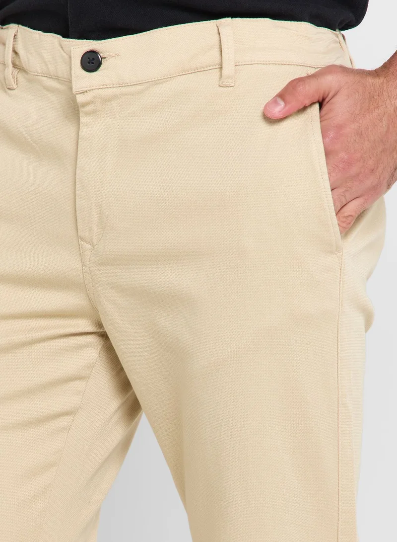 Robert Wood Textured Slim Fit Trousers