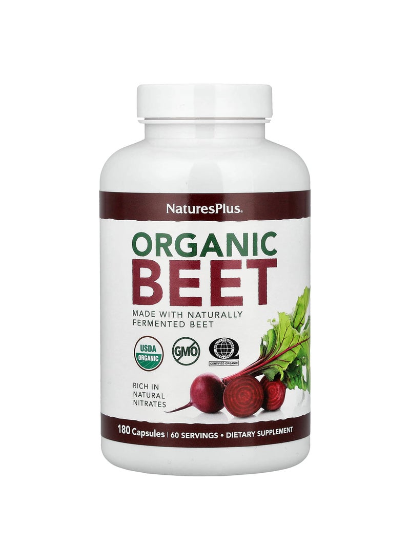 NaturesPlus Organic Beet, 180 Capsules (666 mg per Capsule)