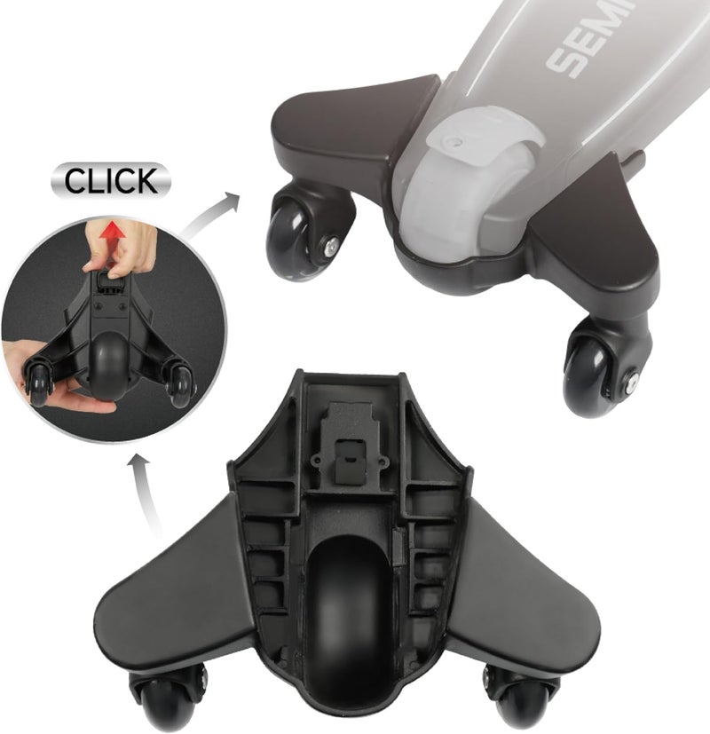 QPlay Sema Evo Scooter Universal Wheel – Quick One-Click Assembly, 360° Swivel Design, Stable Support Accessory for Easy Maneuverability, Durable Replacement Wheels for Kids and Adult Scooters - Image 2