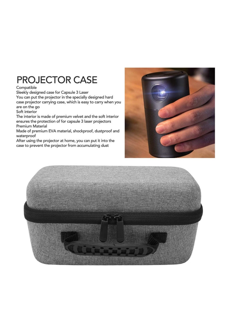Y&D Hard Travel Case for Samsung The Freestyle Projector, Protective hard Shell Carrying bag Nebula Capsule 3 Laser Shakeproof Projector and Accessories (Gray) - Image 3