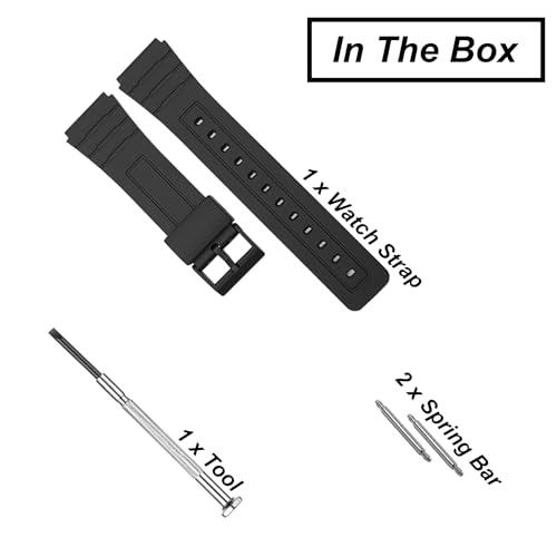 DBLACK ''CDS14'' 22mm Resin Watch Strap // Best Replacement, Compatible Watch Band For CASIO DBC-32 Data Bank Watch and other Models (Black) - Image 5