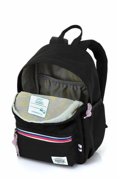 American Tourister  Little Carter Backpack , Polyester, Black|Antimicrobial Lining|Perfect for Kids|Lightweight|Adjustable Padded Strap - 1 Year Global Warranty  | Best Price UAE