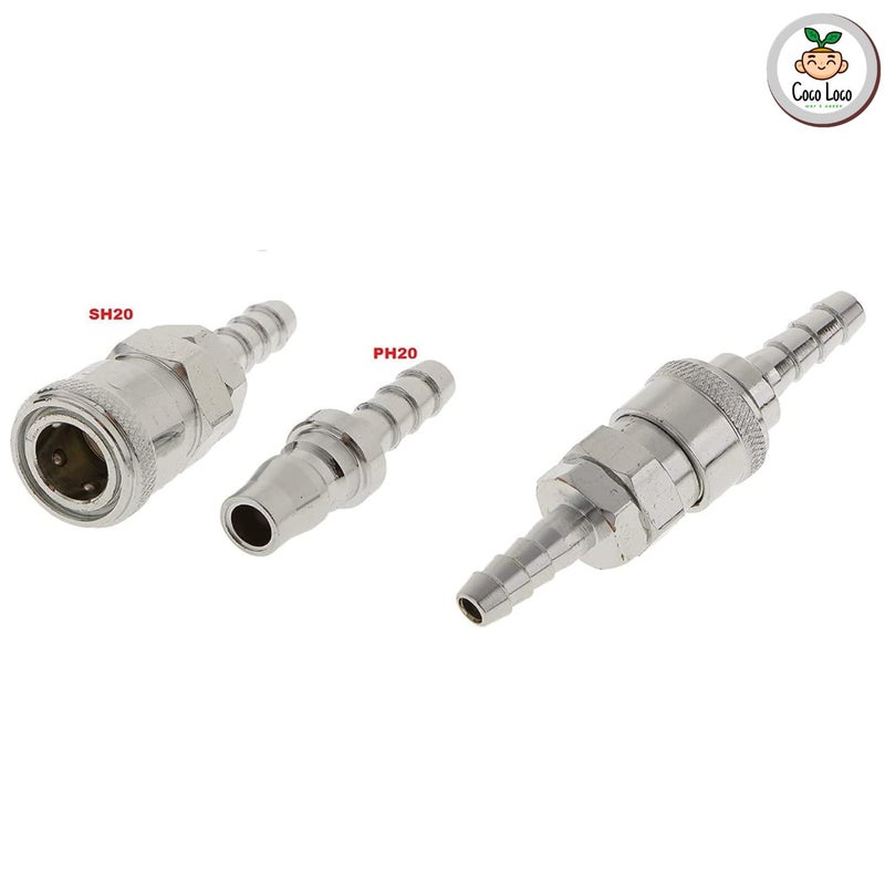 coco loco (2 قطع SH20 + 2 قطع PH20) موصلات هوائية لخرطوم الهواء ضاغط موصل سريع الفتح موصلات خط الهواء لخرطوم الهواء بقطر داخلي 8 مم مجموعتين - Image 2