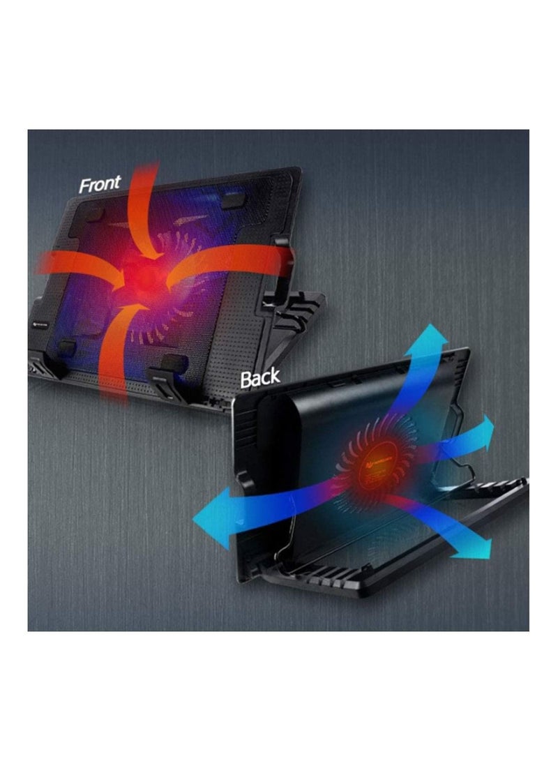 Universal MacBook Pro 9 INCH To 17 Inch Powered Silent 2 Port Blue USB Gaming Laptop Cooling Pad Stand  - Image 4