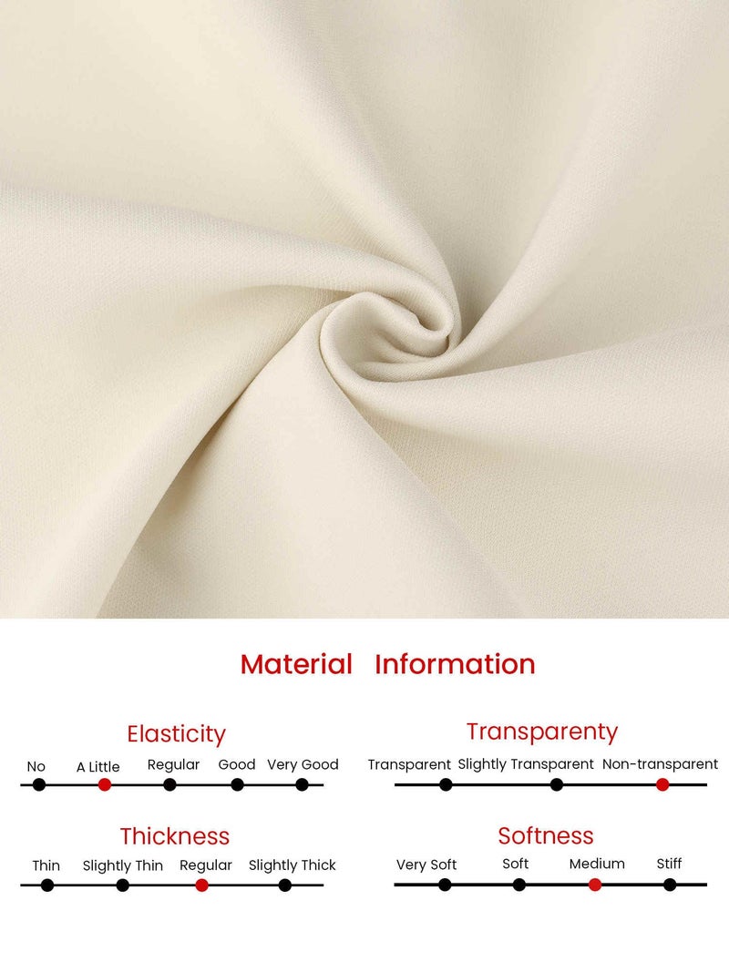 Hobemty Women's Skirt Suit Set 2 Piece Outfit Business Work Blazers and Pencil Skirts with Brooch Pin Medium Beige - Image 5