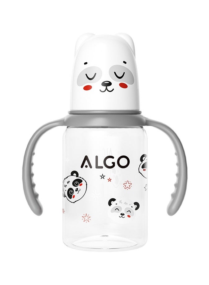 Algo Baby Milk Bottle - Cute Cartoon Design, BPA-Free Anti-Colic 120ml Standard Neck PP Feeding Bottle with Leakproof Silicone Cap, Durable Baby Bottle for Easy Feeding (Brown) - Image 1