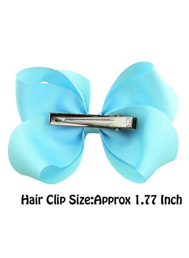 WillingTee 40colors 4.5" Hair Bows for Girls Grosgrain Ribbon Big Hair Bows Alligator Clips Hair Accessories for Baby Girls Infants Toddlers Teens Kids Children 40 Colors - Image 1