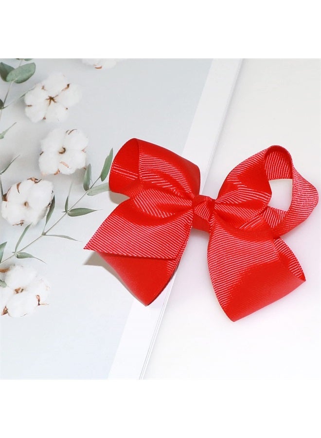 WillingTee 40colors 4.5" Hair Bows for Girls Grosgrain Ribbon Big Hair Bows Alligator Clips Hair Accessories for Baby Girls Infants Toddlers Teens Kids Children 40 Colors - Image 2