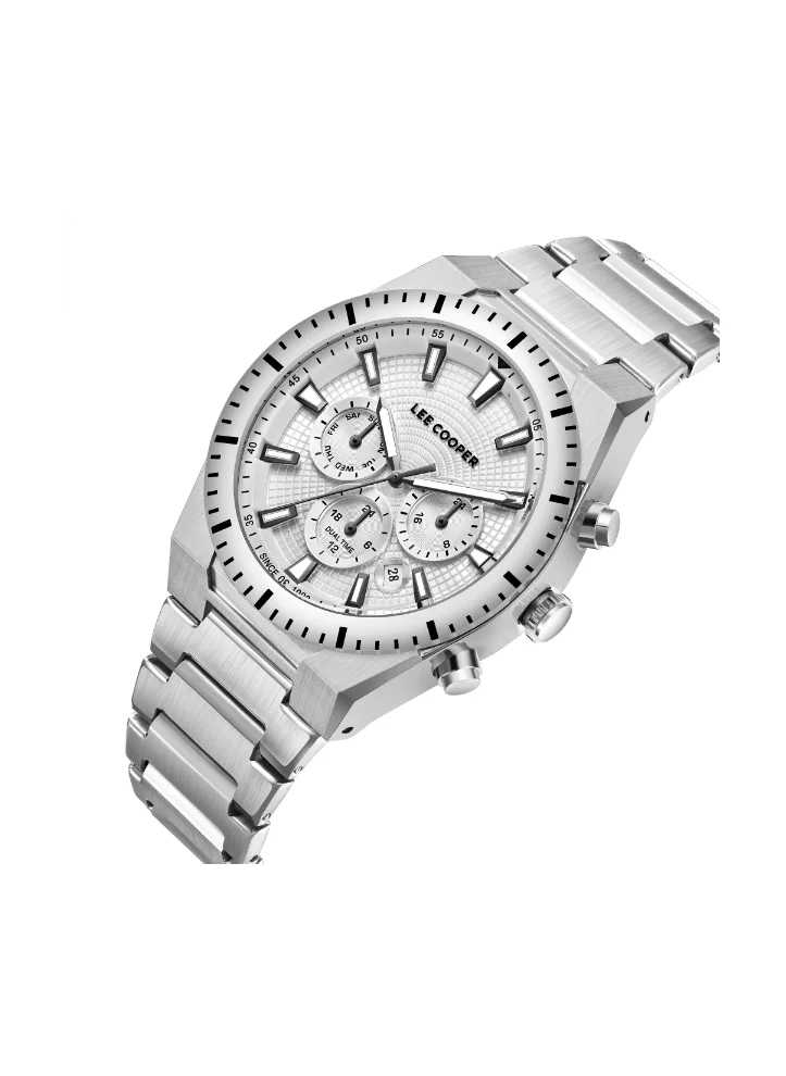 لي كوبر LEE COOPER Men Multi Function Silver Dial Watch - LC08100.330