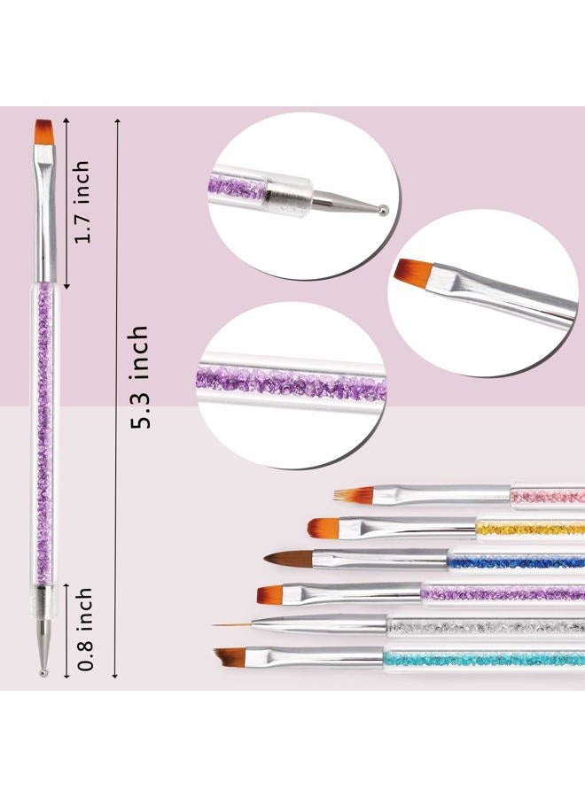 iminoo 6PCS Nail Art Brushes,Double Ended Nail Liner Brush Dotting Pen Nail Art Point Drill Drawing Tools,Double Ended Nail Art Brushe for DIY Nail Art Designs (Style B) - Image 3