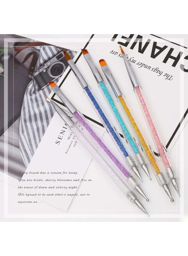 iminoo 6PCS Nail Art Brushes,Double Ended Nail Liner Brush Dotting Pen Nail Art Point Drill Drawing Tools,Double Ended Nail Art Brushe for DIY Nail Art Designs (Style B) - Image 4