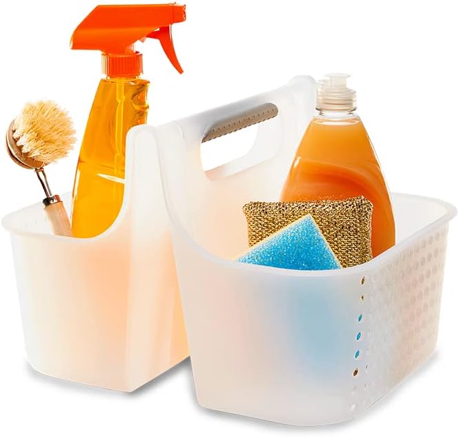 Madesmart Large Soft Grip Tote, Under Sink Bathroom Storage, Multi-Purpose Home Organization, EPA Certified, Antimicrobial White - Image 2