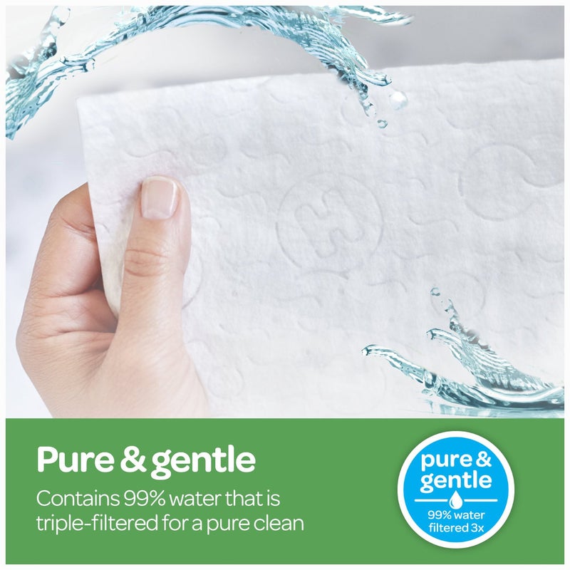 HUGGIES Natural Care Unscented Baby Wipes, Sensitive, Water-Based, 6 Flip-top Packs, 56 Count (Pack of 6) - Image 3