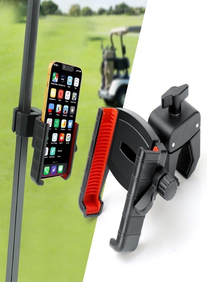 Haxmuti Golf Cart Phone Holder, Cell Phone Holder Mount Fits EZGO/Club Car/Yamaha, Universal Compatible with iPhone 12-17 Galaxy Google, Golf Cart Accessories Gifts for Men Women, Red - Image 1