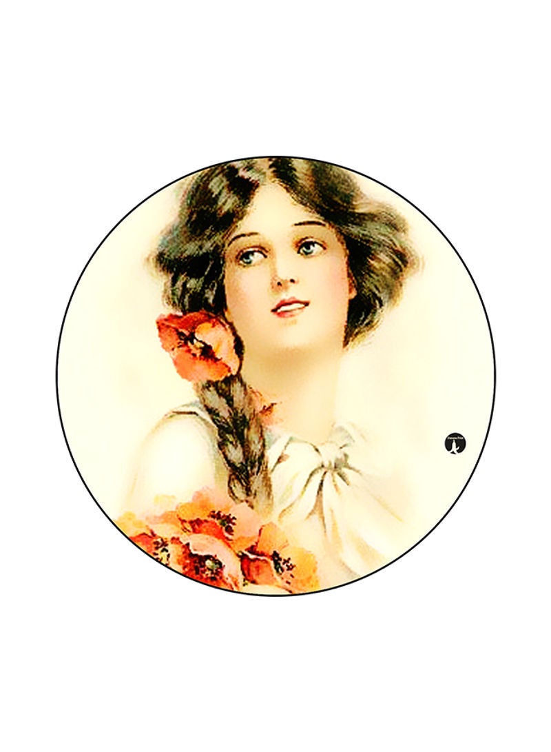 RKN Vintage Art Printed Round Mouse Pad Multicolour