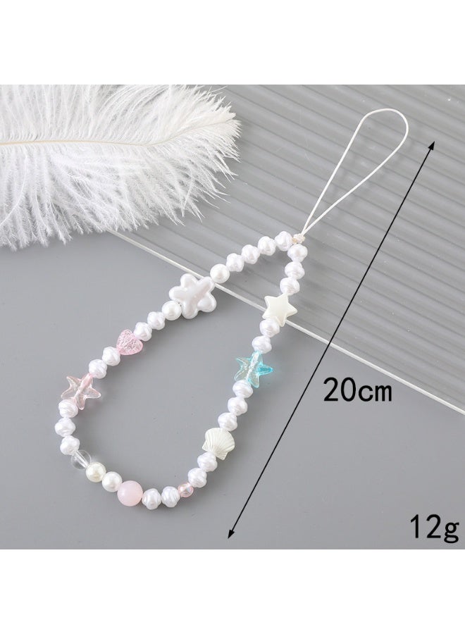 NIBEMINENT Phone Charm/ Chain Strap for Women Girls, Acrylic Cell Phone Case Lanyard Wrist Strap