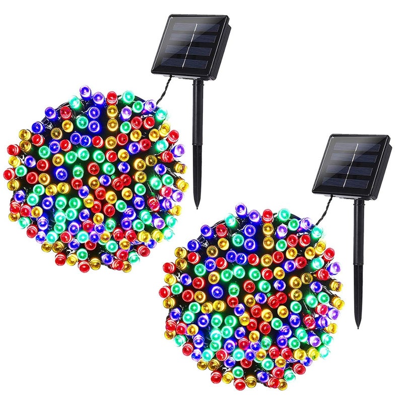 Joomer Solar Christmas Lights 2 Pack Total 144 FT 400 LED 8 Modes Waterproof Solar String Lights Outdoor Auto ONOff for Patio Tree Garden Christmas Decorations Multicolor