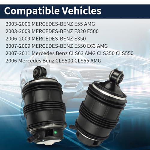 chsuatuo Rear Right Air Suspension Spring Bag Compatible with Mercedes-Benz W211 W219 2003-2011 2-MATIC E550/E55 AMG/E63 AMG/CLS500/CLS550/CLS63 AMG/CLS55 AMG 2113200725 2113200825 - Image 3