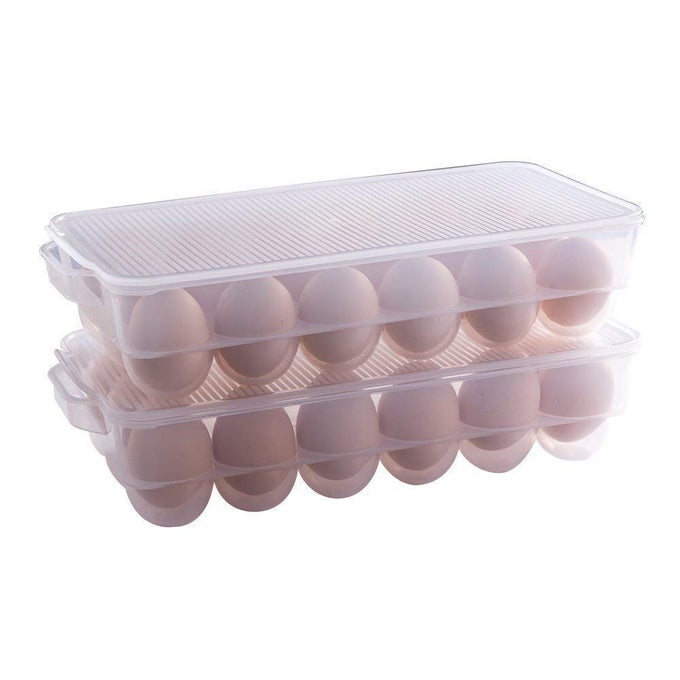 PLASTIC SINGLE LAYER 18 GRID EGG STORAGE BOX FOR REFRIGERATOR STORAGE CONTAINER CLEAR