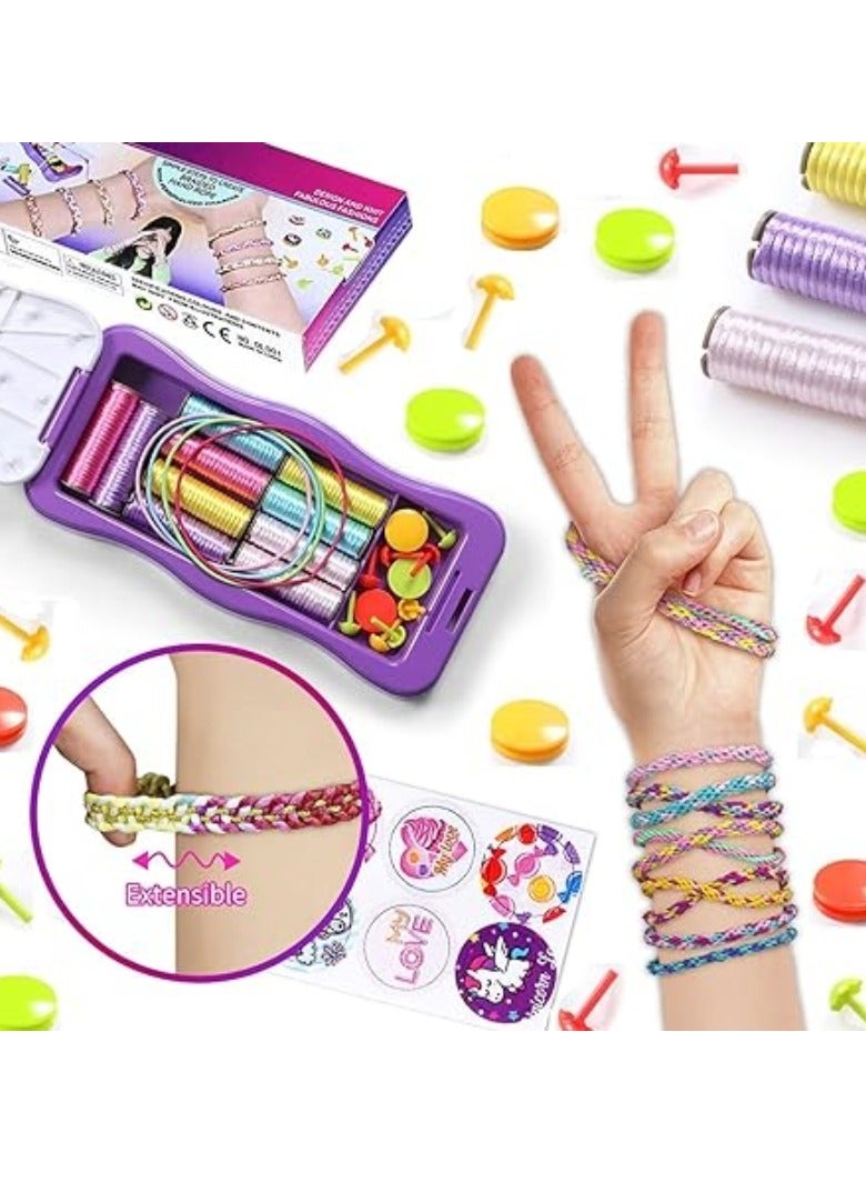 M MIAOYAN Make your own bracelet, Friendship Bracelet Craft Kit, DIY Friendship Bracelet, Craft Kit, Birthday Gift, Hand Rope Braider Set Colorful Rope Bracelet Making Play House Toy  - Image 3