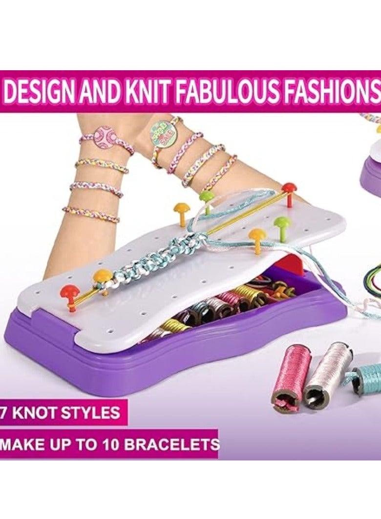 M MIAOYAN Make your own bracelet, Friendship Bracelet Craft Kit, DIY Friendship Bracelet, Craft Kit, Birthday Gift, Hand Rope Braider Set Colorful Rope Bracelet Making Play House Toy  - Image 4