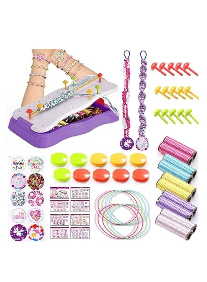 M MIAOYAN Make your own bracelet, Friendship Bracelet Craft Kit, DIY Friendship Bracelet, Craft Kit, Birthday Gift, Hand Rope Braider Set Colorful Rope Bracelet Making Play House Toy  - Image 2
