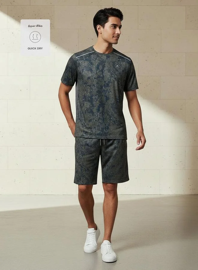 سبلاش اكتف Men Mineral Print Performance T shirt