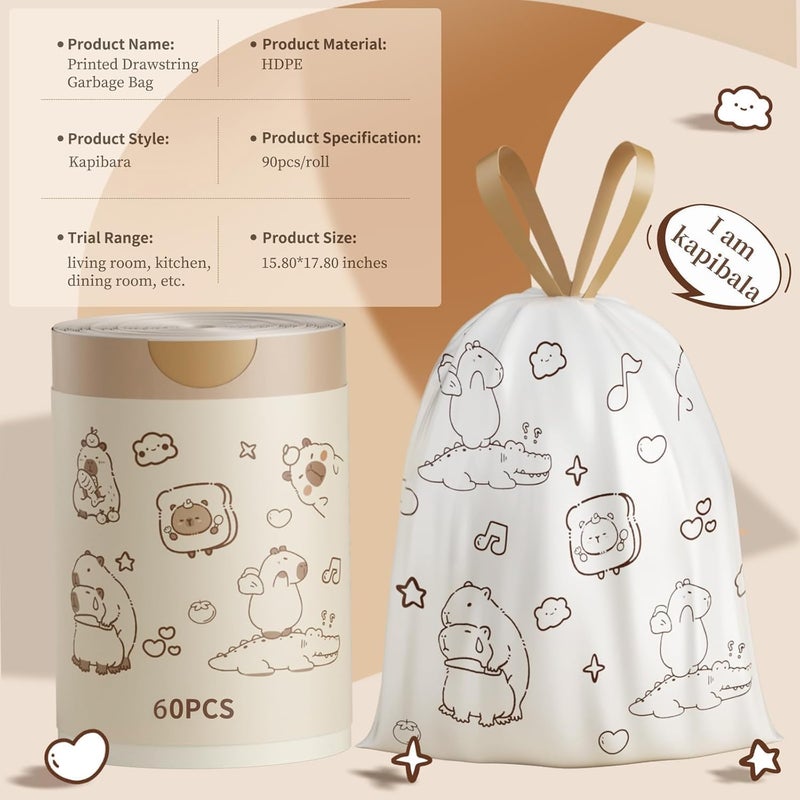 KASTWAVE 180 Count 4 Gallon Small Garbage Bags – Colorful Printed HDPE Trash Liners for Home & Office, Ideal for Kitchen, Bathroom, Bedroom Waste Bins - Image 2