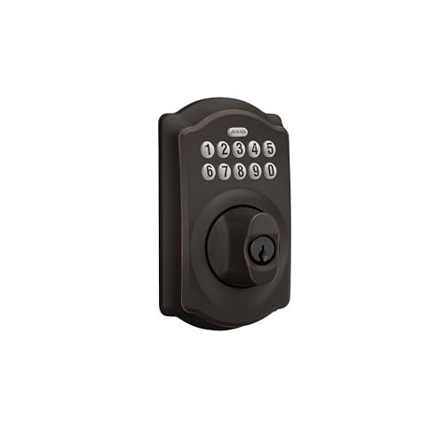 Schlage BE365 V CAM 716 Camelot Keypad Deadbolt, Electronic Keyless Entry Lock, Aged Bronze - Image 2