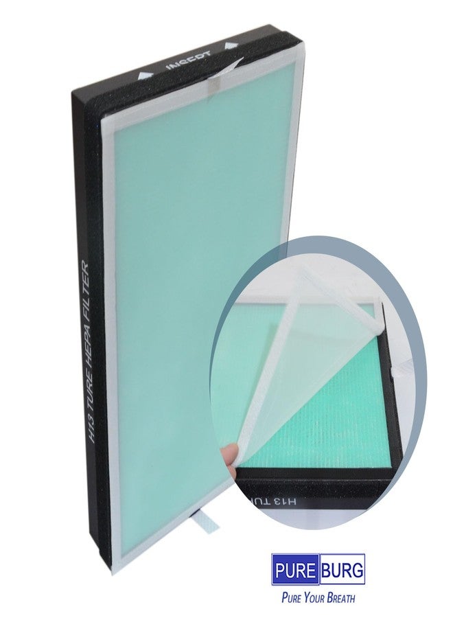 PUREBURG مجموعة فلاتر بديلة من بيوربيرغ متوافقة مع أجهزة تنقية الهواء إليكوميس P300 وستورباري C380، عبوة من قطعتين، فلتر H13 HEPA مع كربون نشط، ترشيح ثنائي المراحل بأربع مراحل - Image 2