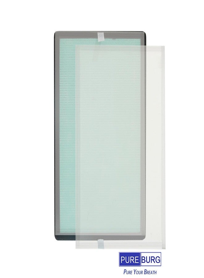 PUREBURG مجموعة فلاتر بديلة من بيوربيرغ متوافقة مع أجهزة تنقية الهواء إليكوميس P300 وستورباري C380، عبوة من قطعتين، فلتر H13 HEPA مع كربون نشط، ترشيح ثنائي المراحل بأربع مراحل - Image 5