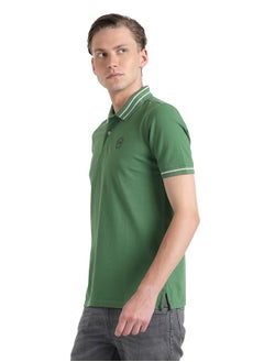 Peter England Peter England Men's Regular Fit Polo Shirt (PCKPSRGPS88132_Green  - Image 2
