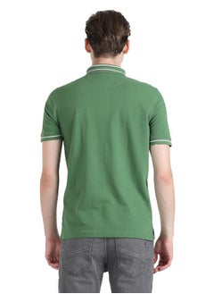 Peter England Peter England Men's Regular Fit Polo Shirt (PCKPSRGPS88132_Green  - Image 3