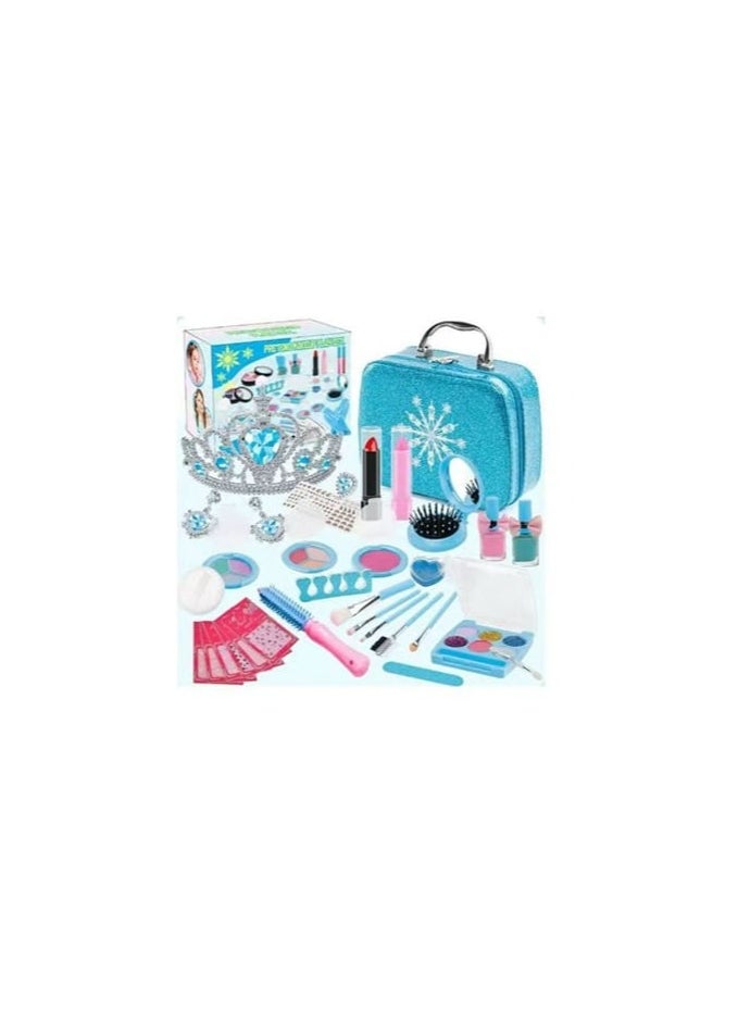 BLOOMING TIME Kids Makeup Kit for Girl, 25 Pcs Real Washable Makeup for Kids, Non-Toxic Frozen Makeup Set Cosmetic Toys for Little Girls Age 4 5 6 7 8 Year Old  - Image 1