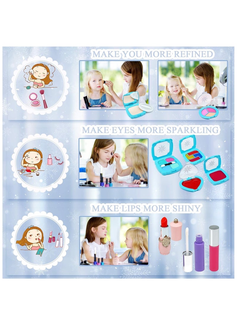 BLOOMING TIME Kids Makeup Kit for Girl, 25 Pcs Real Washable Makeup for Kids, Non-Toxic Frozen Makeup Set Cosmetic Toys for Little Girls Age 4 5 6 7 8 Year Old  - Image 5