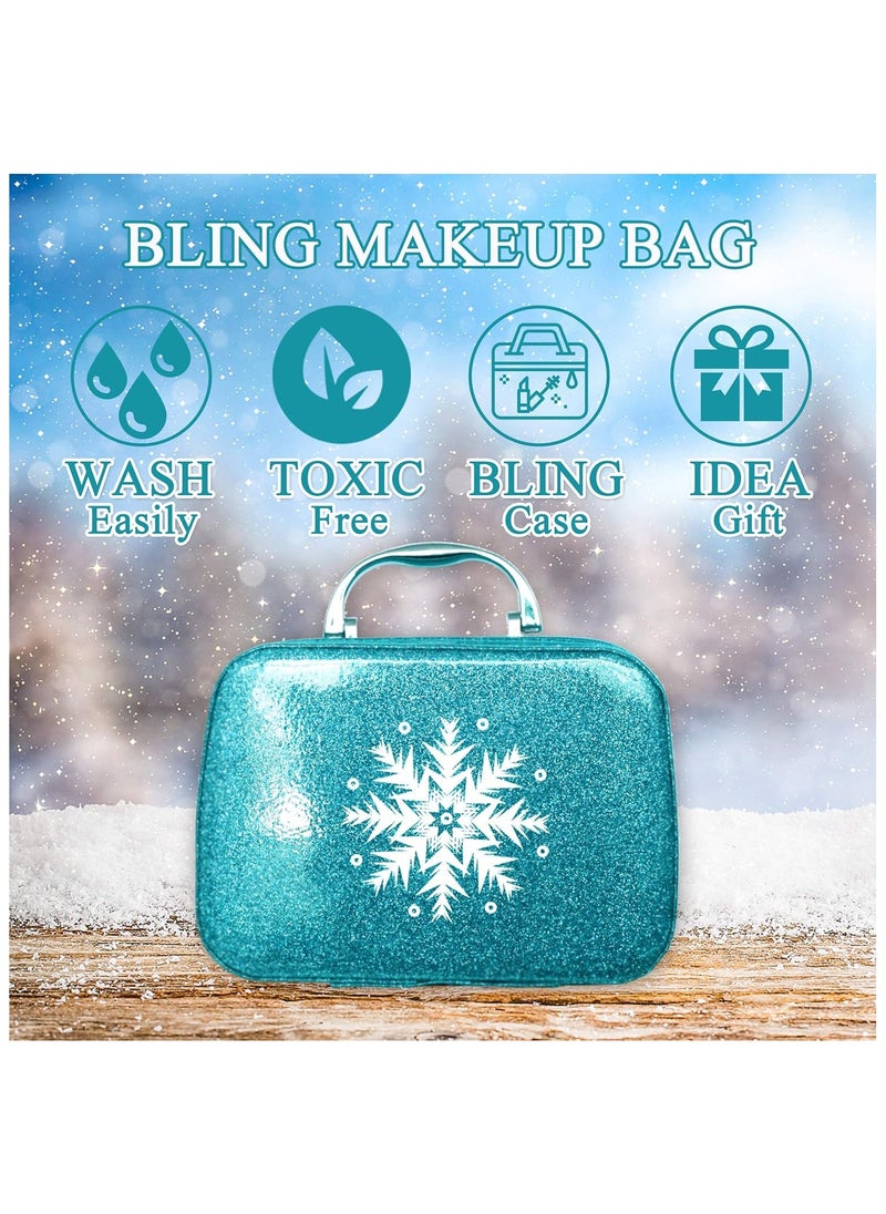 BLOOMING TIME Kids Makeup Kit for Girl, 25 Pcs Real Washable Makeup for Kids, Non-Toxic Frozen Makeup Set Cosmetic Toys for Little Girls Age 4 5 6 7 8 Year Old  - Image 3