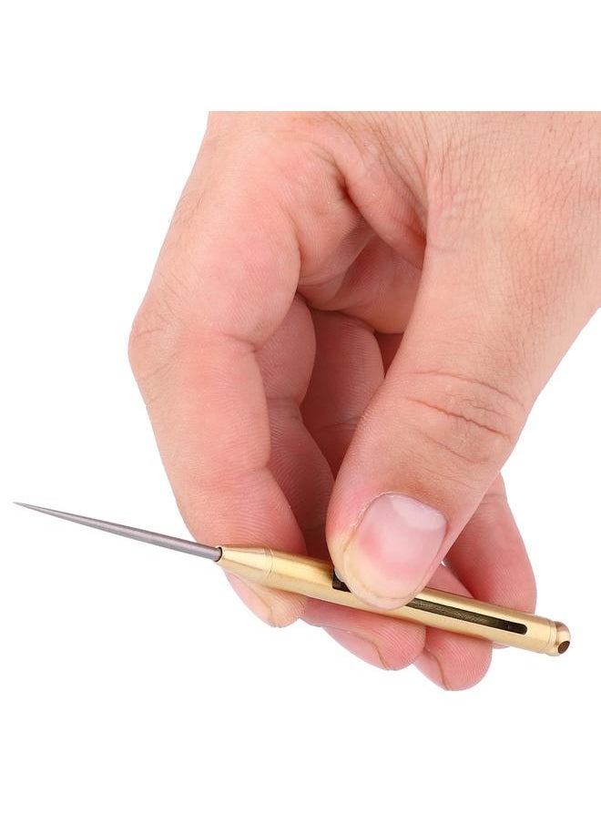 Thoraya Brass Tube Body Titanium Alloy Fruit Toothpick Portable Simple Multi Function Spring Flexible Toothpick Holder(A )  - Image 2