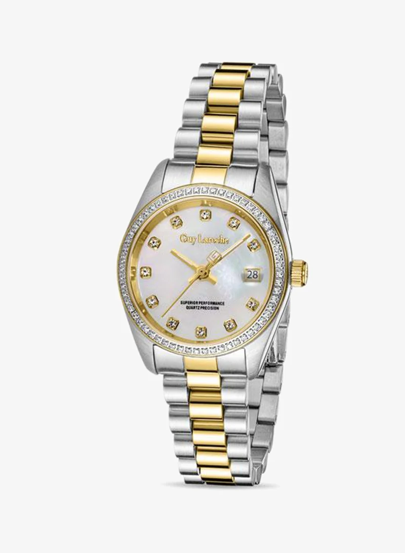 Guy Laroche Rose Stainless Steel Bracelet Analog Watch for Women, 26.5mm