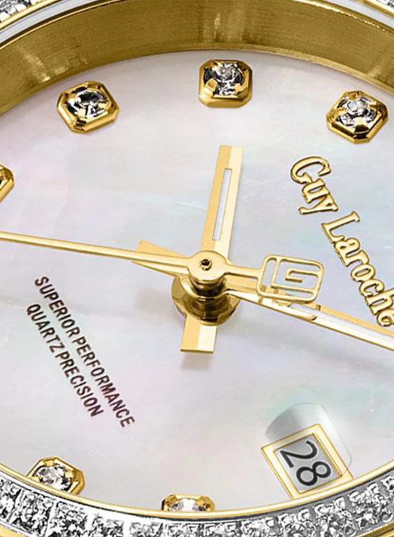 Guy Laroche Silver/Gold Rose Stainless Steel Bracelet Analog Watch for Women, 26.5mm for Women | Best Price UAE