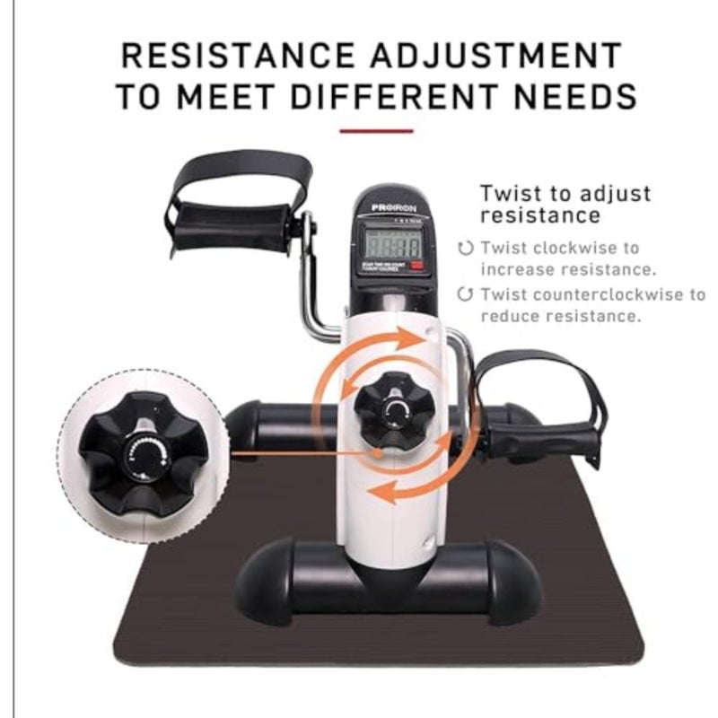 Desk cycle pedal exerciser for home office elderly rehab, ABS plastic black, digital display tracking time speed calories distance - Image 5