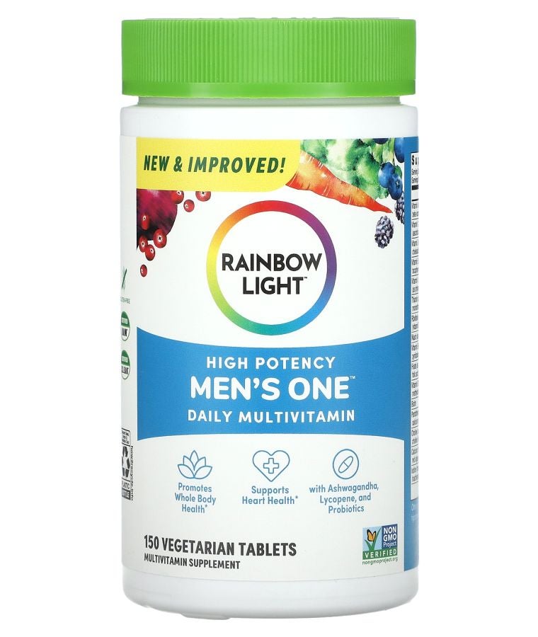 Rainbow Light Men's One Daily Multivitamin High Potency 150 Vegetarian Tablets