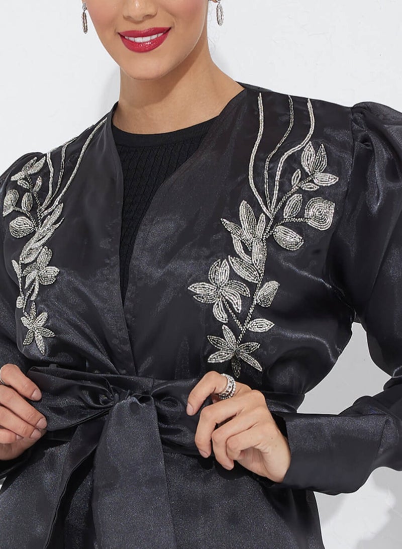 روزيت عباية عباية زهور الأورجانزا - Image 2