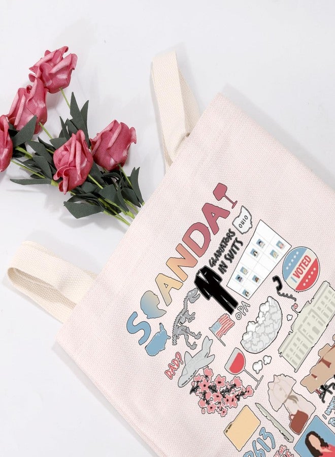 MEIKIUP Olivia Pope TV Show Inspired Gift Olivia Pope TV Show Canvas Tote Bag TV Show Merchandise TV Show Fans Gift (Scan Tote Bag) - Image 2
