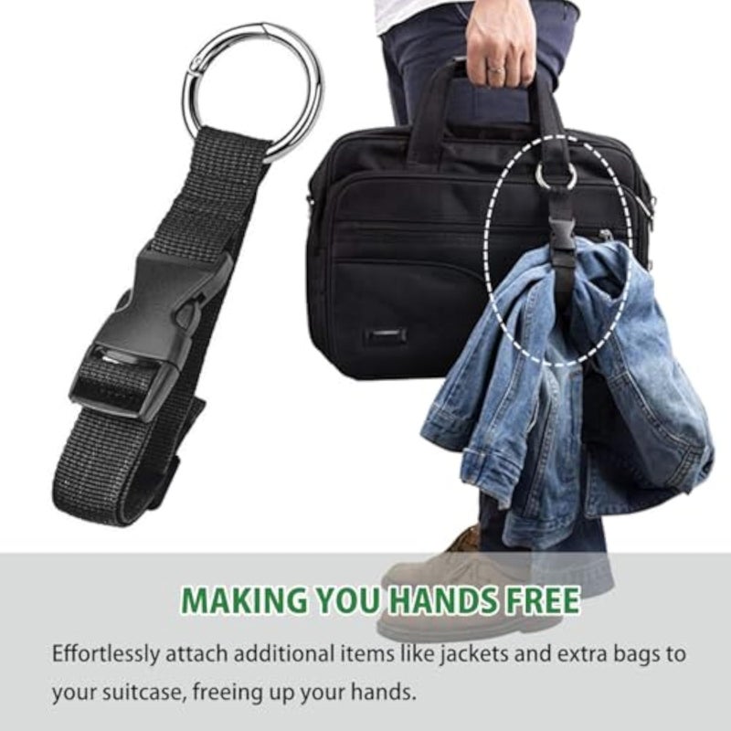 3 Pcs Add a Bag Luggage Straps, Jacket Holder, Make Your Hands Free, Adjustable Suitcase Belt Straps, Travel Accessories for Connecting Luggage or Backpack, Black - Image 3