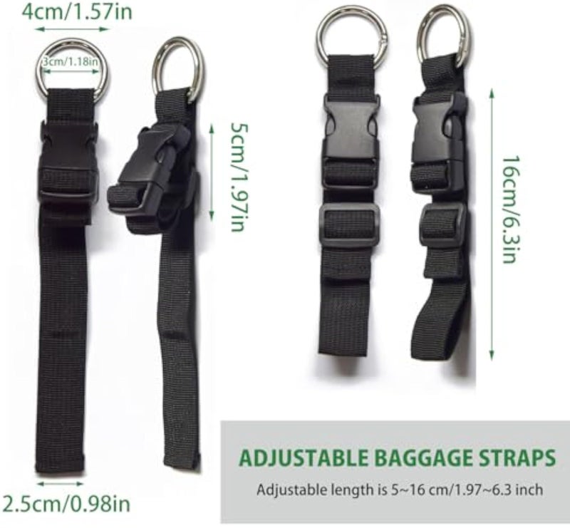 3 Pcs Add a Bag Luggage Straps, Jacket Holder, Make Your Hands Free, Adjustable Suitcase Belt Straps, Travel Accessories for Connecting Luggage or Backpack, Black - Image 2