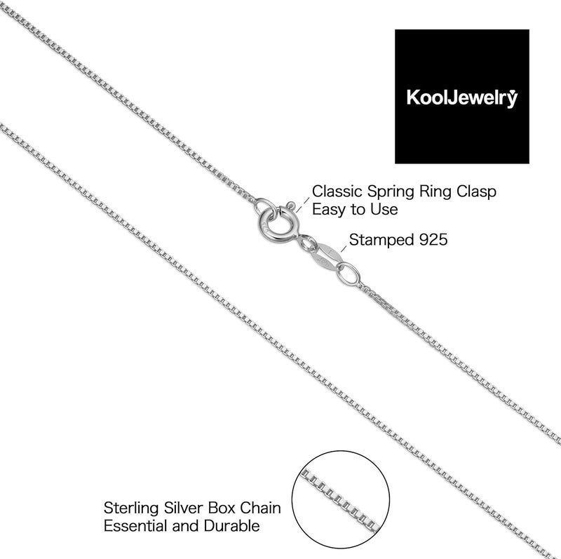 Kooljewelry Sterling Silver Venetian Box Chain Necklace - 0.9 mm Thickness, 20 Inch Length - Image 2