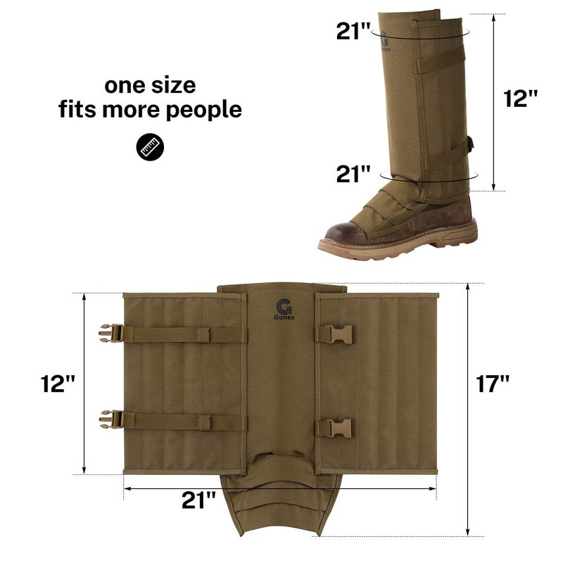 Gonex Snake Gaiters, Waterproof Snake Guards, Snake Bite Protection for Lower Legs, Snake Proof Gaiters Fit for Men & Women, Adjustable Size, Pack of 1 - Image 5