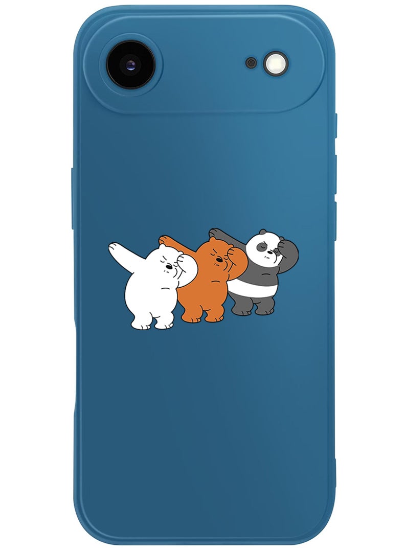 Theodor Protective Slim Fit Case Liquid Silicone Cover with Full Body Protection Anti-Scratch Shockproof Case For Apple iPhone 17 Air (Blue) Bears dance - Image 1