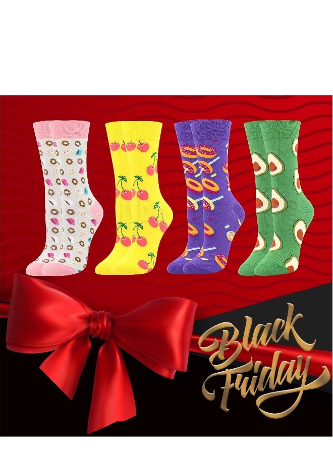 Animal Food Design Socks for Women Girls 8 Pairs Soft Cotton Perfect Gift for Animal Lovers - Image 2